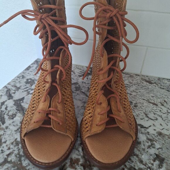 Vera Cruz leather open toe boots Artisans Sundance size 37 - Picture 1 of 8